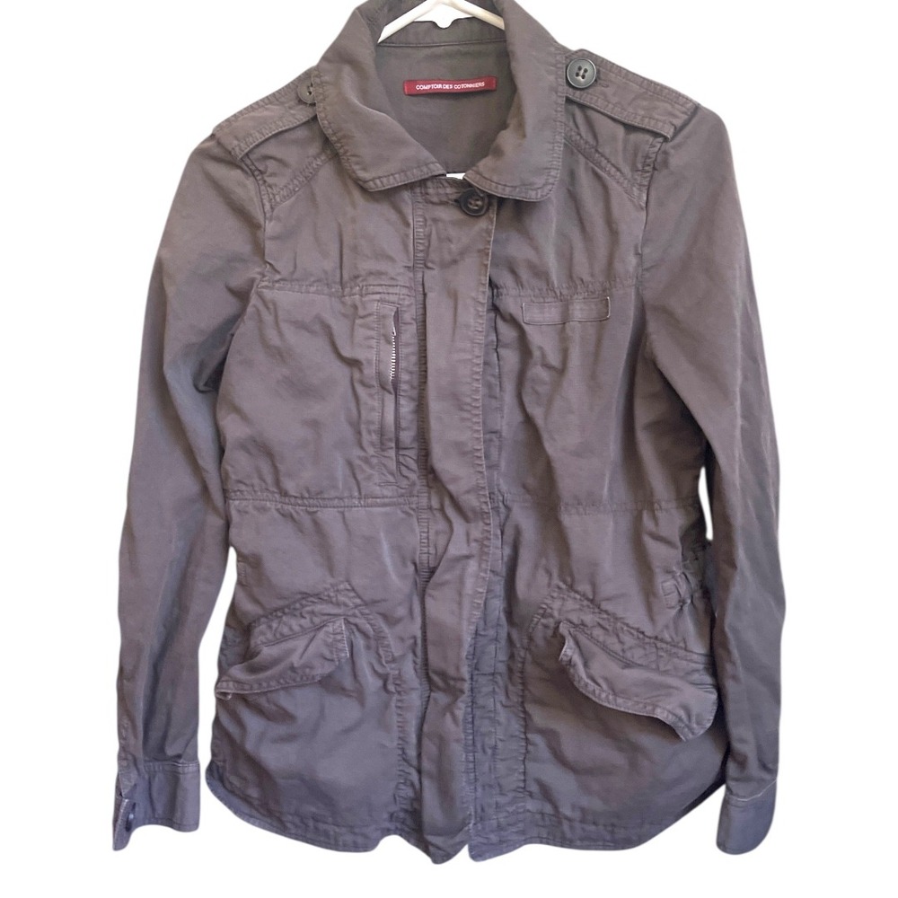 Comptoir Des‎ Cotonierrs Brown Cotton Linen Utility Military Coat 38/ M